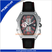 Fancy Sport Watch with Oil Stamped Dial Promotional Leather Watch